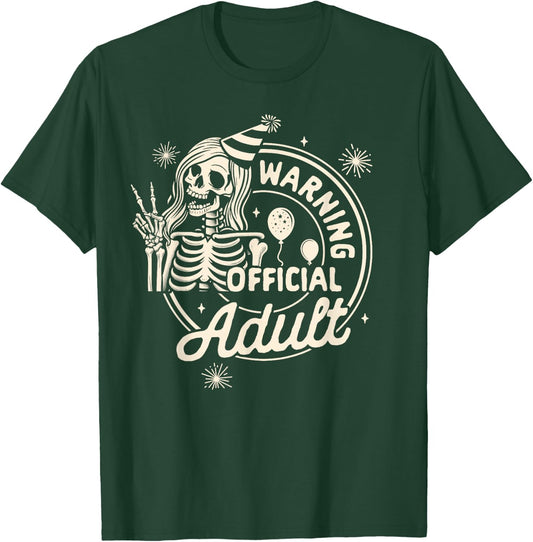 18th Birthday Girl 18 Years Birthday Warning Official Adult T-Shirt - T-Shirt | Forest
