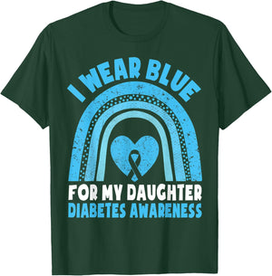 I Wear Blue For My Daughter Diabetes Awareness T1D Daughter T-Shirt - T-Shirt | Forest
