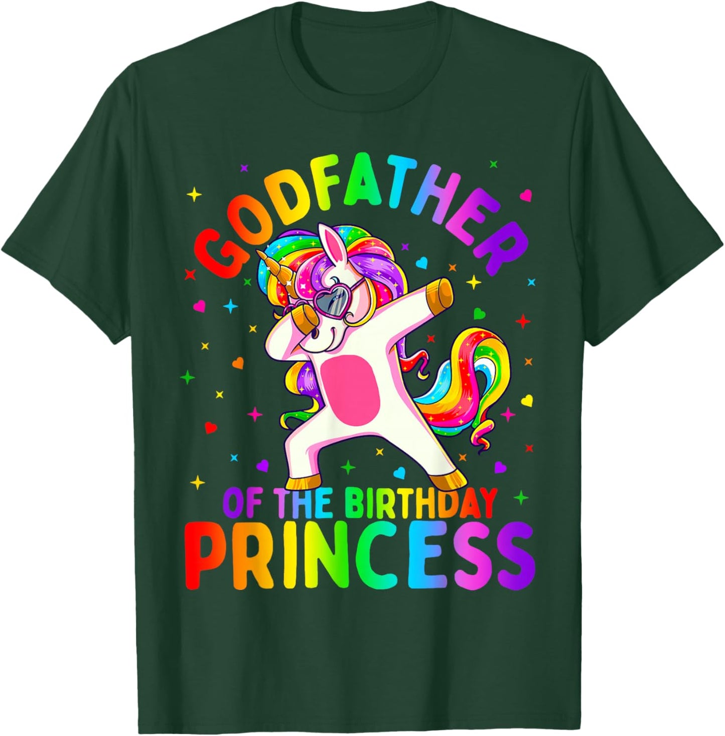 Godfather of the Birthday Princess Girl Dabbing Unicorn T-Shirt - T-Shirt | Forest
