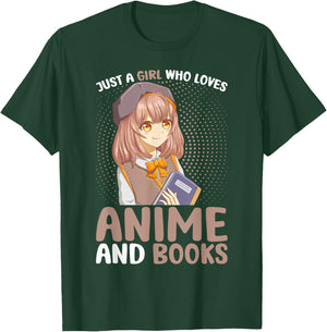 Just a Girl Who Loves Anime and Books Women Teen Girls T-Shirt - T-Shirt | Forest