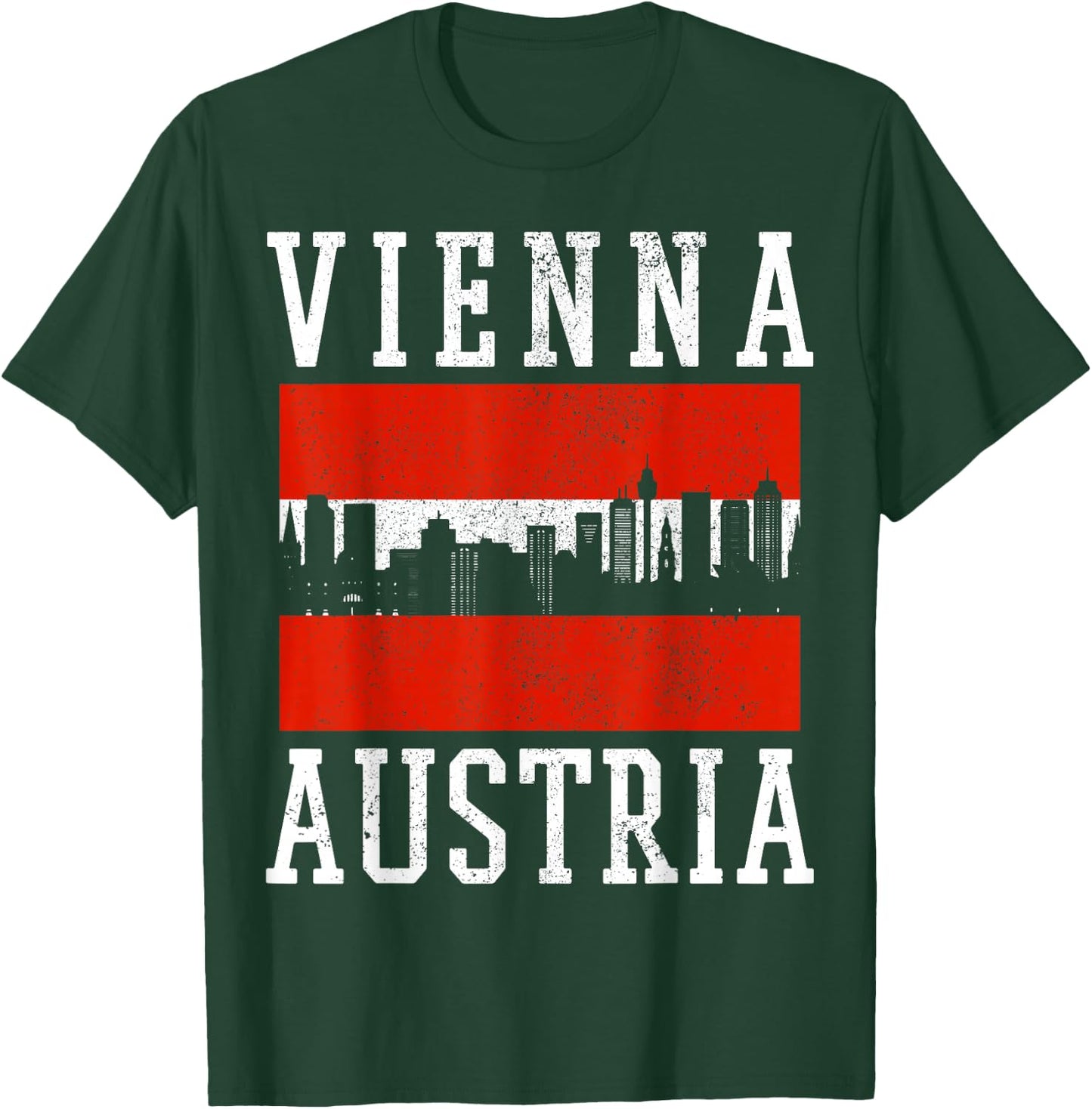 Vienna Skyline Austria Flag Vienna Austria Souvenir T-Shirt - T-Shirt | Forest