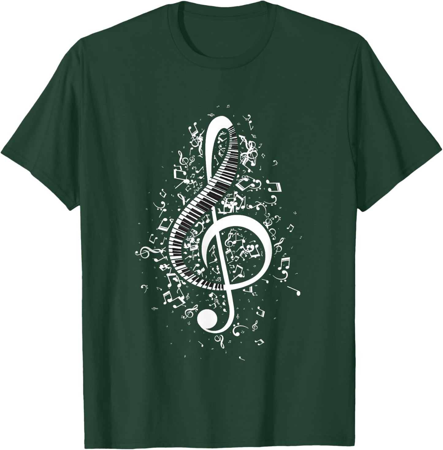 Treble Clef Keys - Piano Player Pianist Classical Music T-Shirt - T-Shirt | Forest