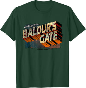 Dungeons & Dragons Greetings from Baldur's Gate T-Shirt - T-Shirt | Forest