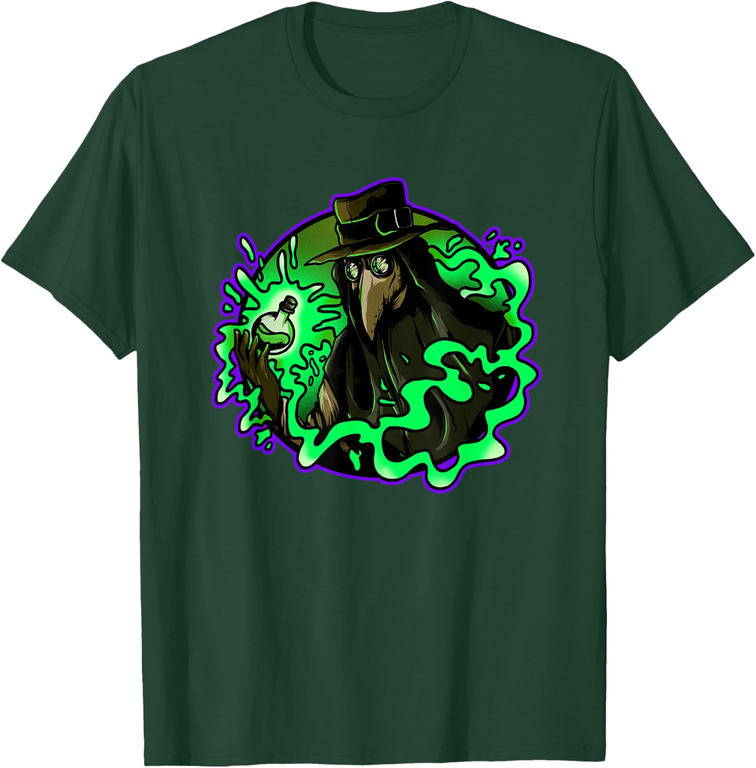 Plague Doctor Poison Medieval Gothic Raven Steampunk Grunge T-Shirt - T-Shirt | Forest