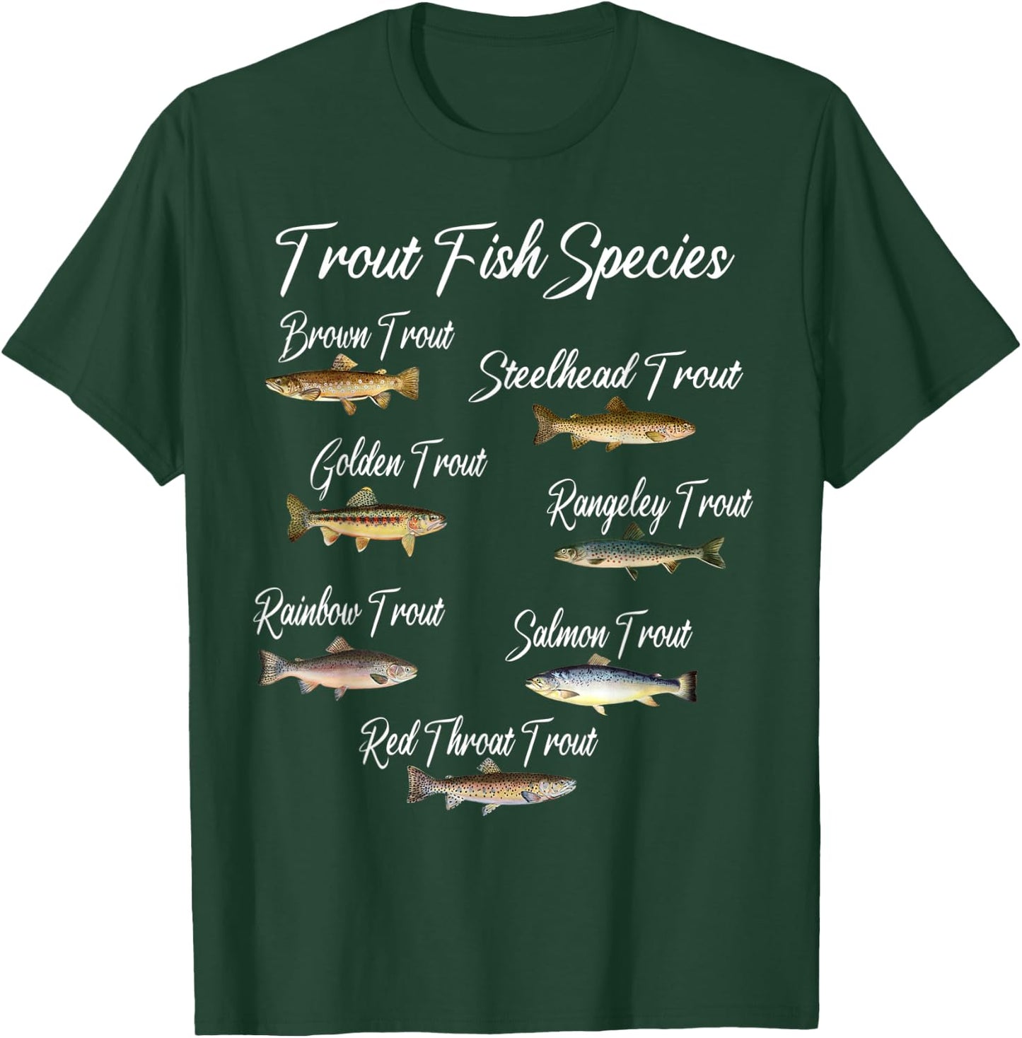 Types of Trout Fish Species Fishing Angling Outfit T-Shirt - T-Shirt | Forest