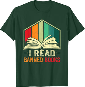 I Read Banned Books Week Librarian Freedom Reader Nerd Men T-Shirt - T-Shirt | Forest