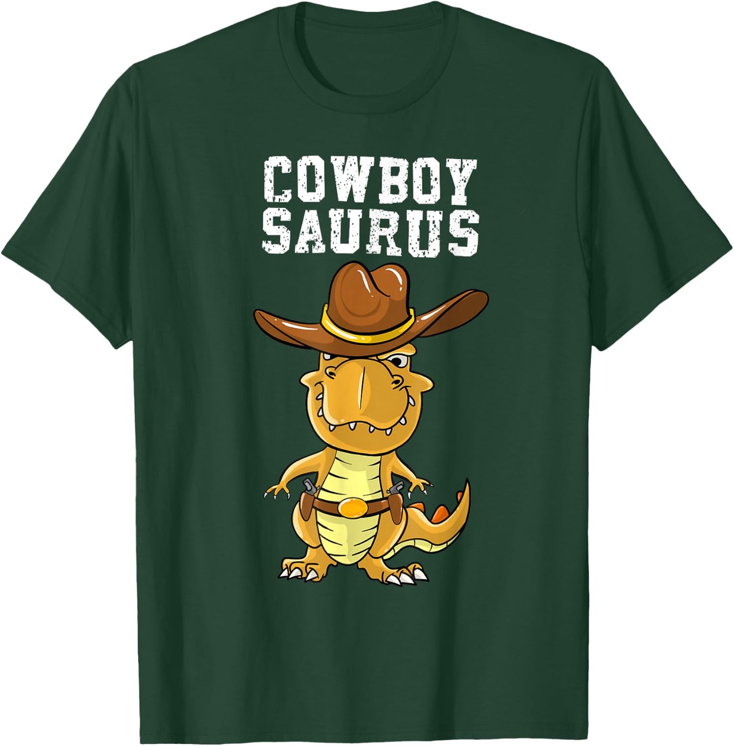 Cool Cowboy Saurus Funny Western Rodeo Dinosaur Lover Gift T-Shirt - T-Shirt | Forest