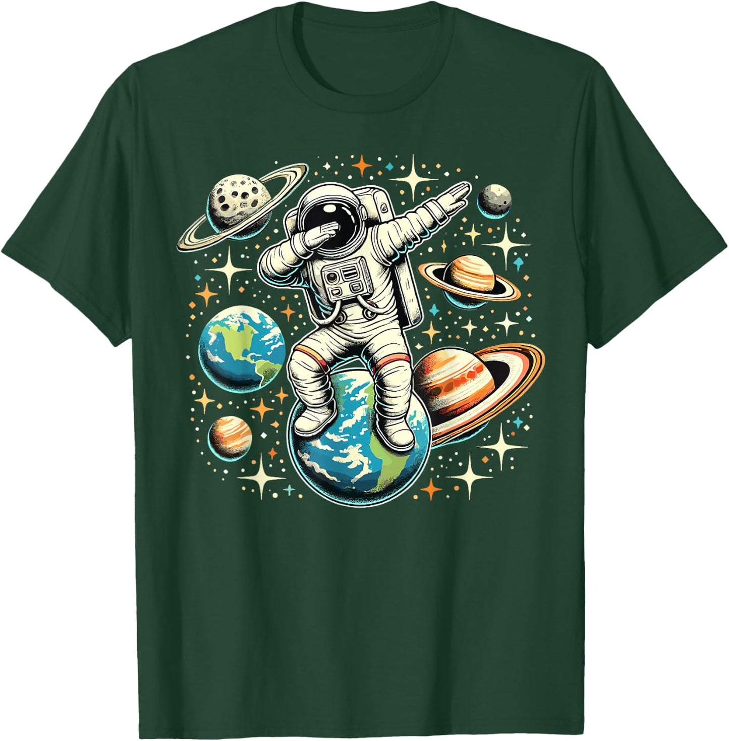 Astronaut Dabbing Space Galaxy T-Shirt - T-Shirt | Forest