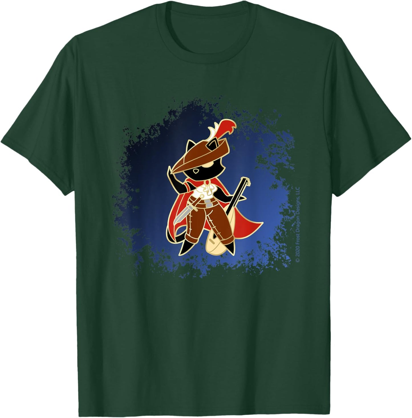 Black Cat Bard Men Women T-Shirt - T-Shirt | Forest