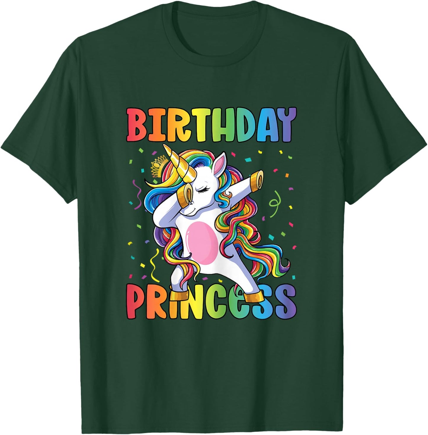 Birthday Princess Shirt Girl Kids Women Dabbing Unicorn Girl T-Shirt - T-Shirt | Forest
