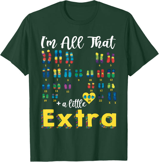 Trisomy 21 XX Extra Chromosome Girl World Down Syndrome Day T-Shirt - T-Shirt | Forest