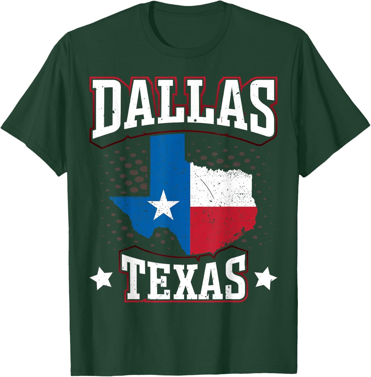 Dallas Texas Souvenirs Shirt Flag Map of Texas State Pride T-Shirt - T-Shirt | Forest