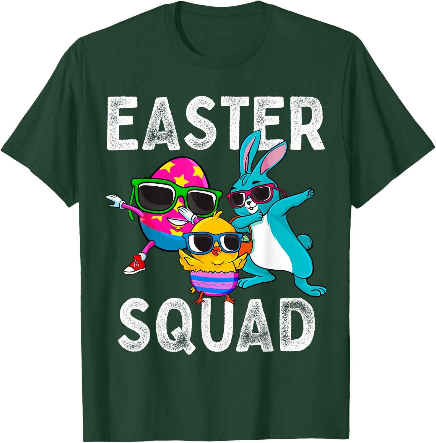 Easter Squad Dabbing Bunny Chick Egg Hunting Matching Family T-Shirt - T-Shirt | Forest