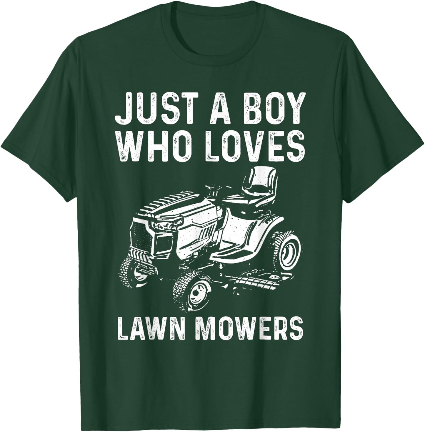 Funny Lawn Mower For Boys Kids Gardening Landscaping Tractor T-Shirt - T-Shirt | Forest