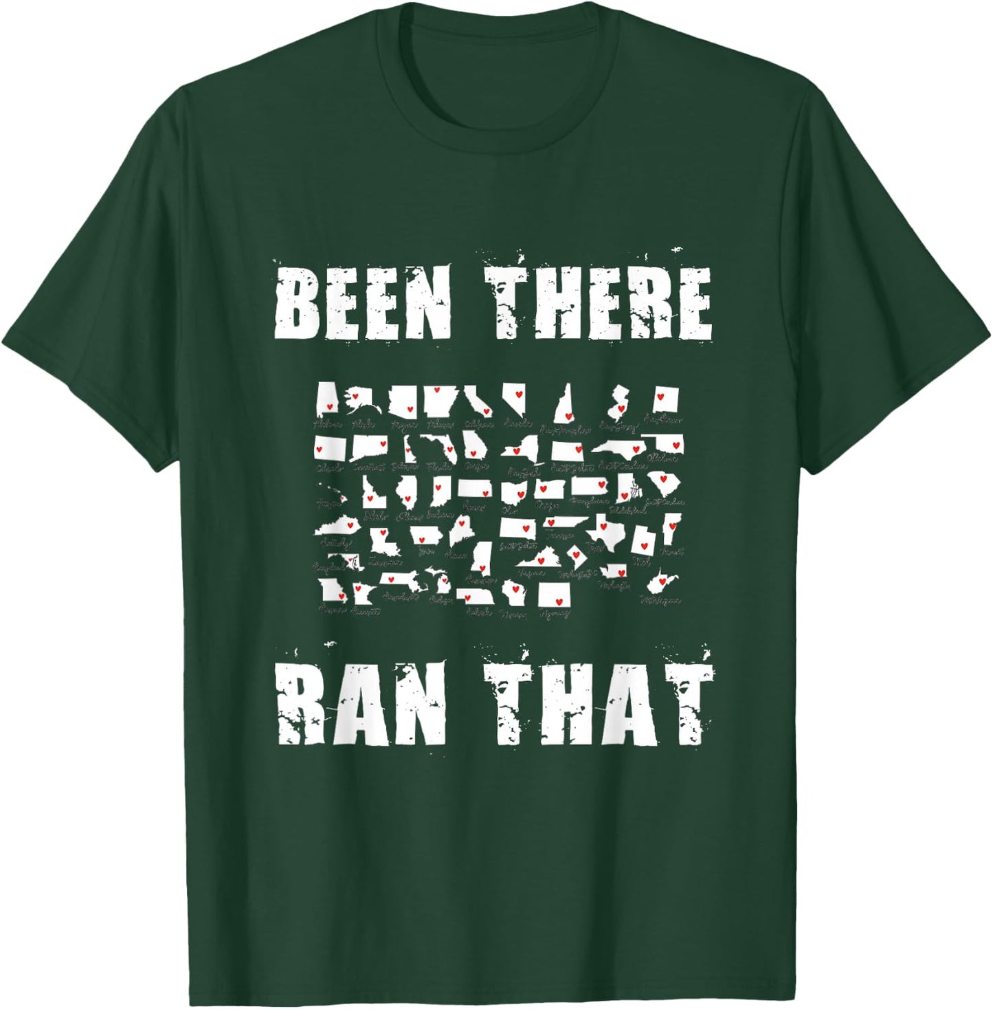 All 50 States I Have Run Challenge Map Half Marathons Club T-Shirt - T-Shirt | Forest