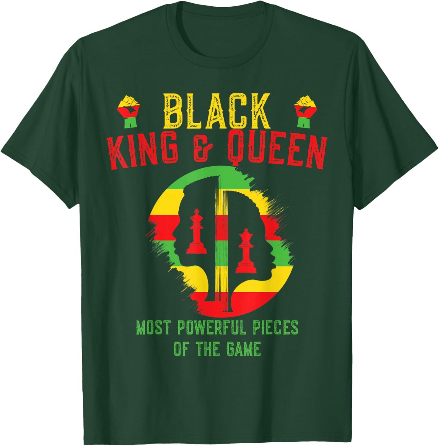 Black King and Queen Most Powerful Piece of the Game T-Shirt - T-Shirt | Forest