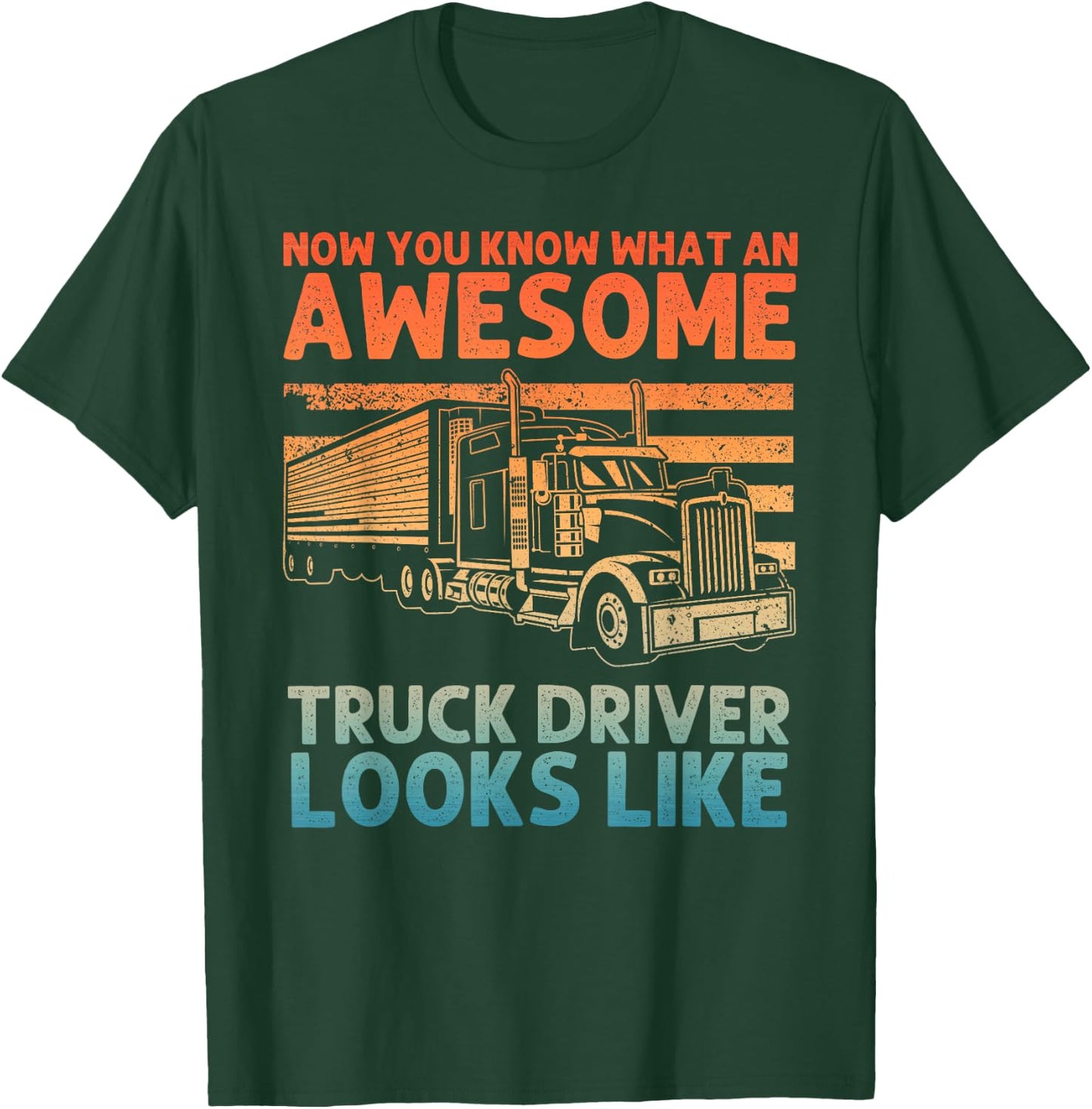 Truck Driver Art Women Truck Driver Trucking Trucker T-Shirt - T-Shirt | Forest