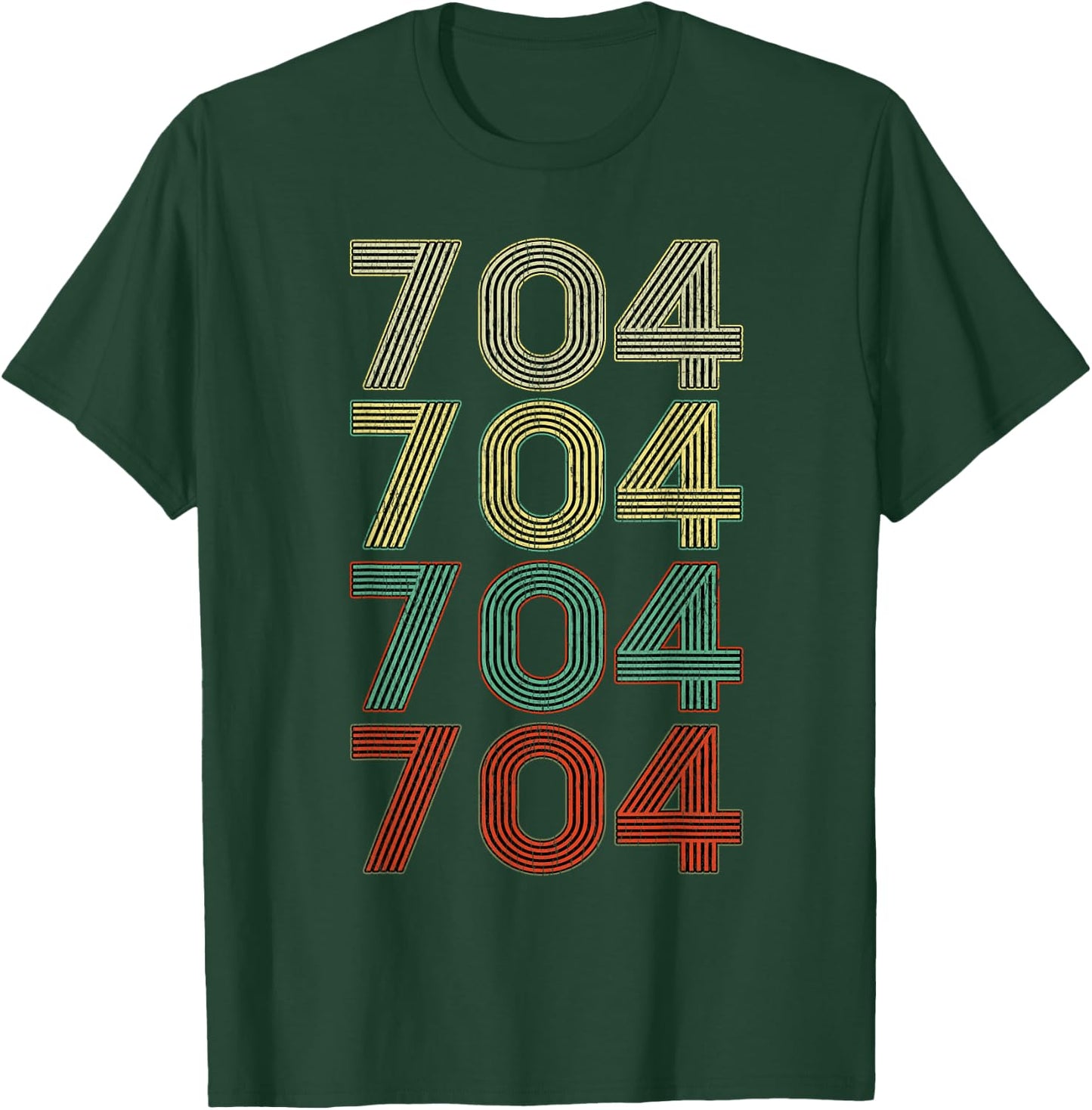 Charlotte North Carolina Shirt Vintage 704 Area Code retro T-Shirt - T-Shirt | Forest