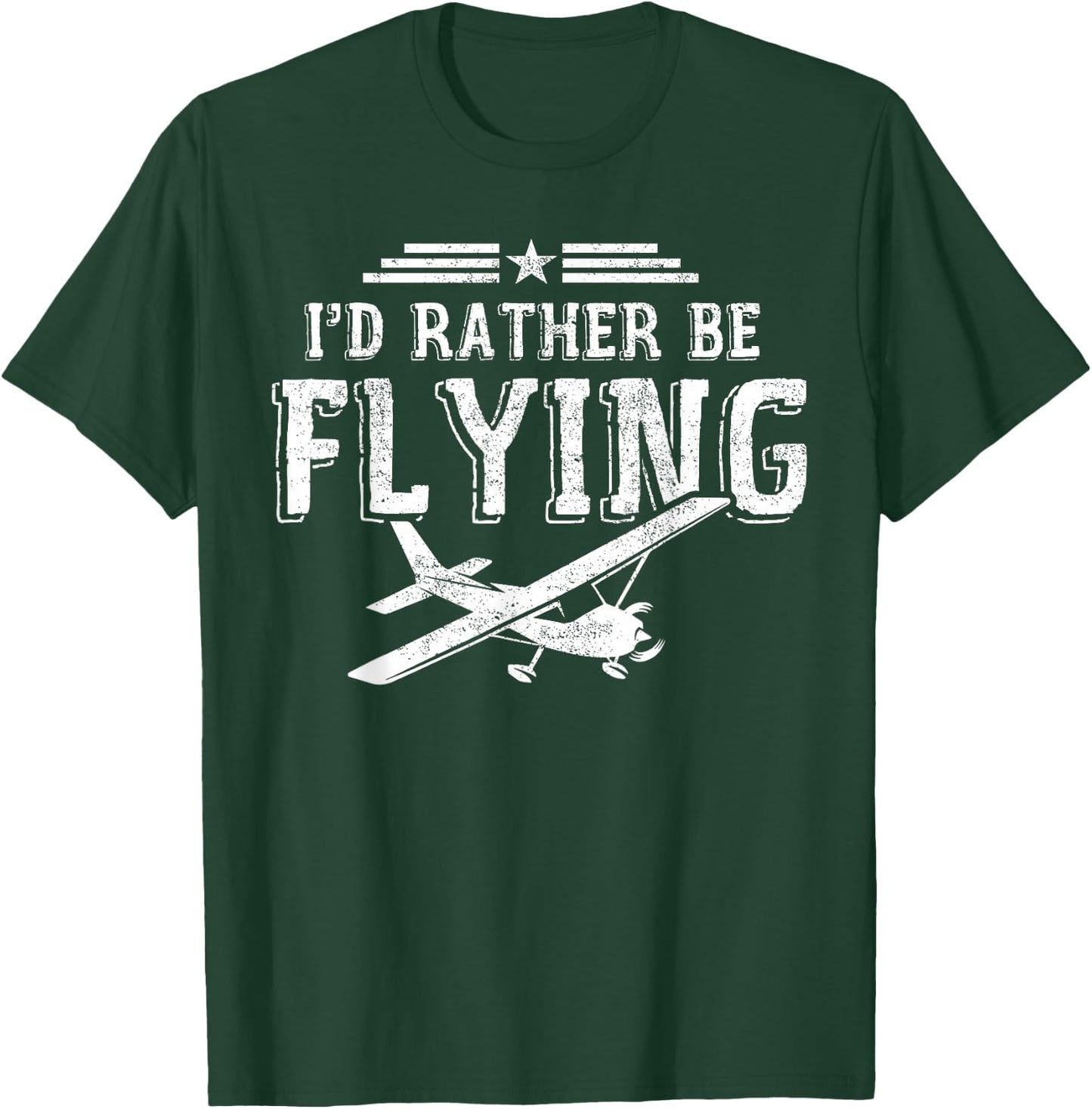 I'D Rather Be Flying Pilots Aeroplane Pilot Gift T-Shirt - T-Shirt | Forest