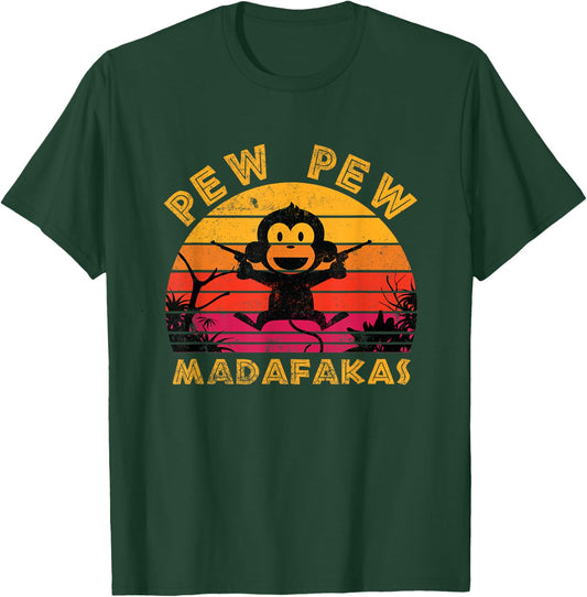 Pew Pew Madafakas Men's I Madafakas Monkeys T-Shirt - T-Shirt | Forest