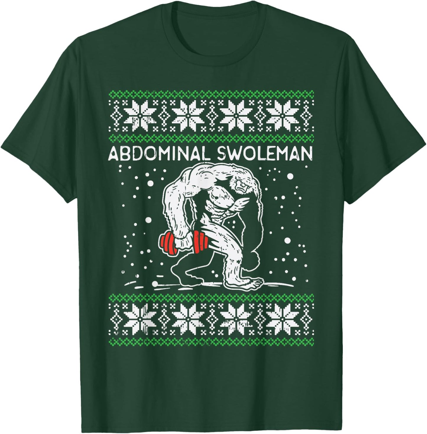 Abdominal Swoleman Yeti Fun Christmas Gym Weightlifter Gift T-Shirt - T-Shirt | Forest