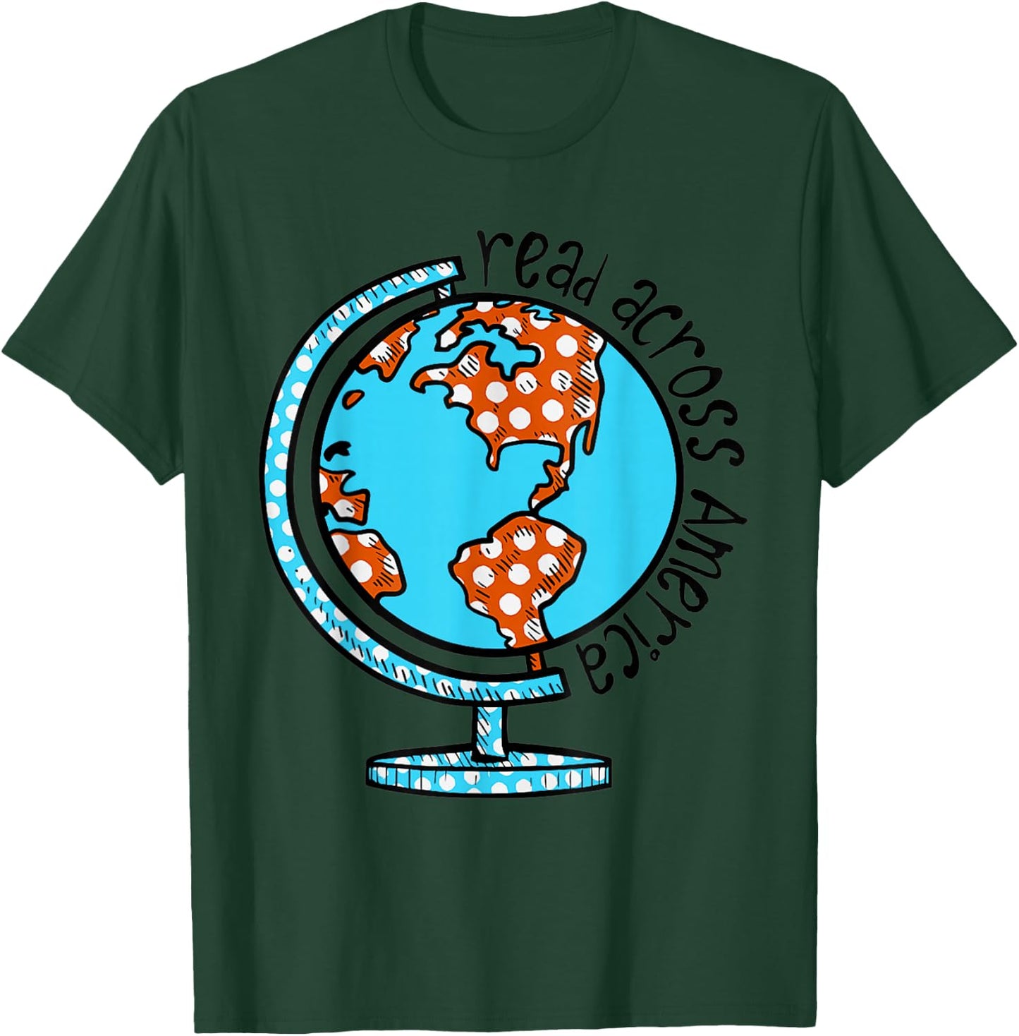 Reads Across That America Reading Lover Teacher Reader T-Shirt - T-Shirt | Forest