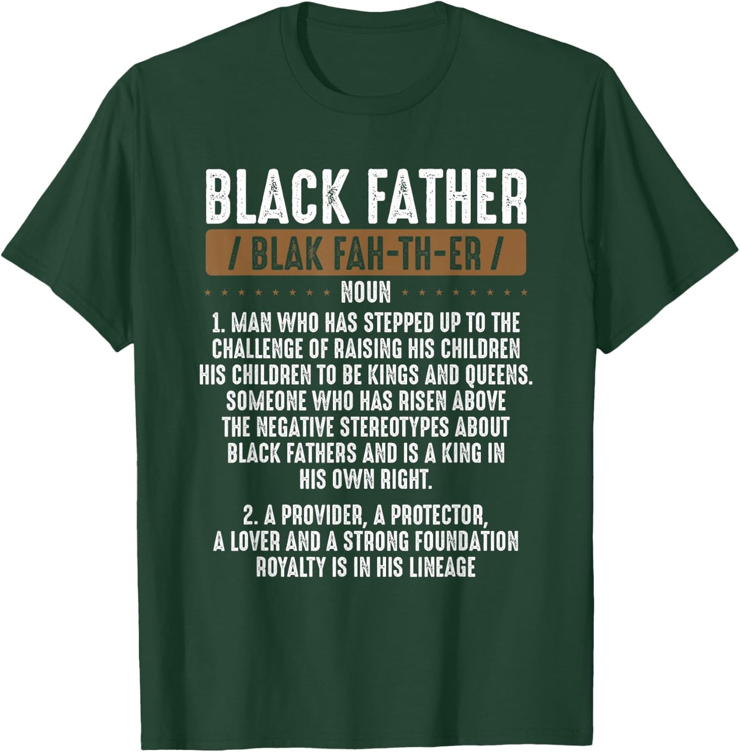 Black Father Definition Proud African American Black Family T-Shirt - T-Shirt | Forest