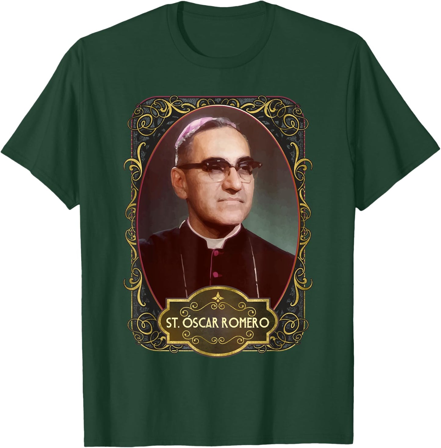 Saint Oscar Romero El Salvador Catholic Saint Monsenor T-Shirt - T-Shirt | Forest