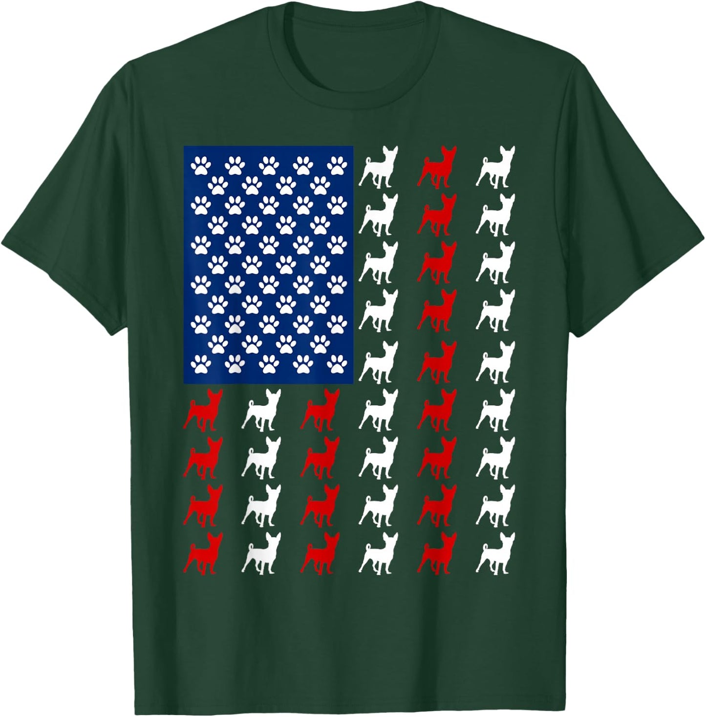 USA American Flag Chihuahua Lovers Fourth of July Patriotic T-Shirt - T-Shirt | Forest