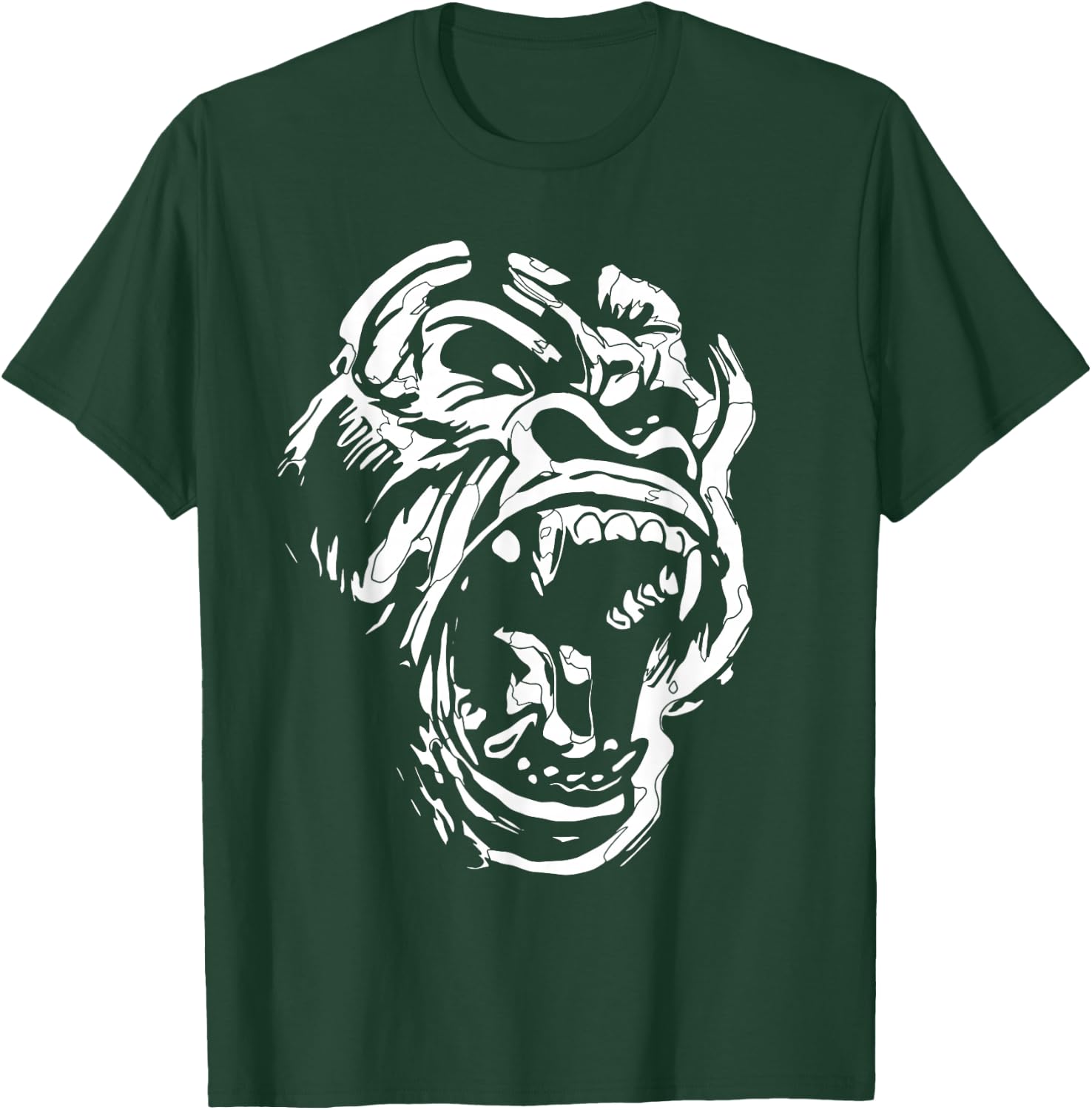 Angry Gorilla Shirt Silverback White Fierce Great Ape Gift T-Shirt - T-Shirt | Forest