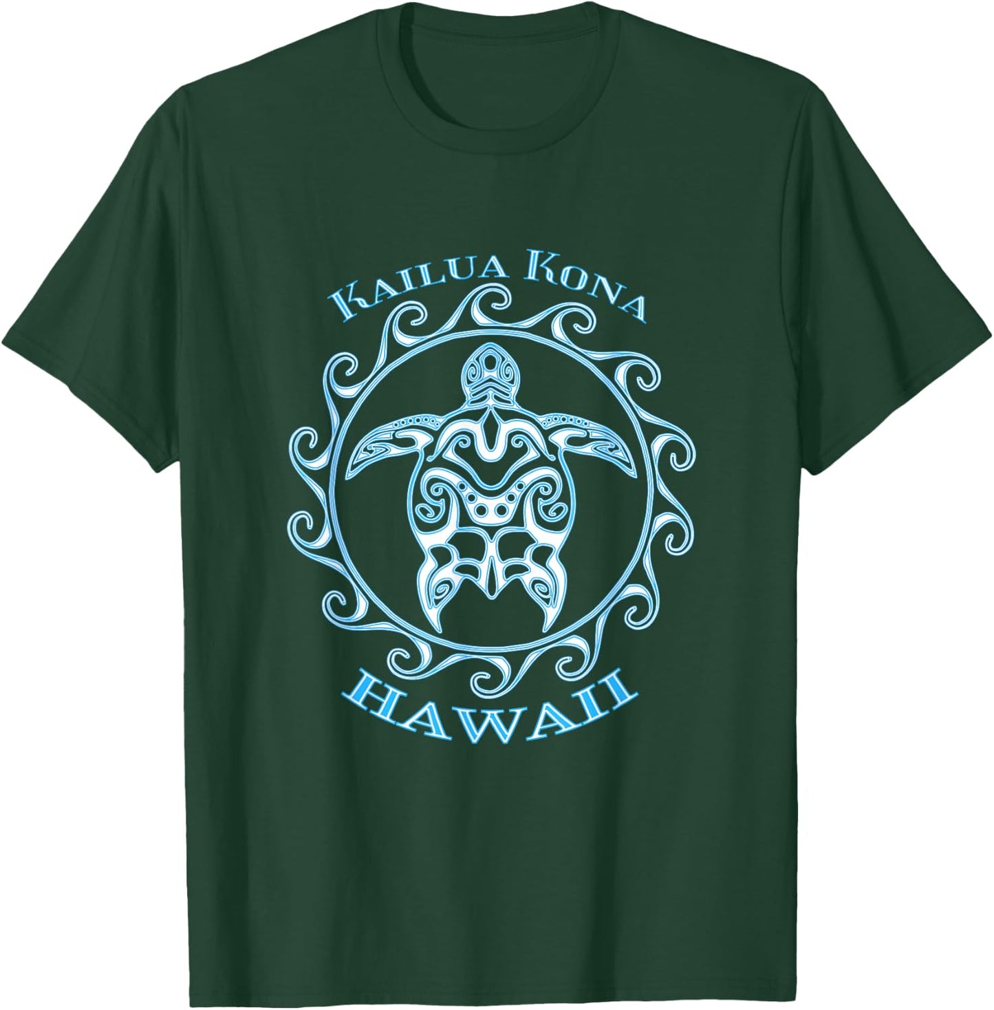 Kailua Kona Hawaii Tribal Sea Turtle Summer T-Shirt - T-Shirt | Forest