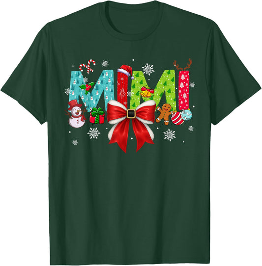 Christmas Mimi Coquette Bow Mimi Christmas T-Shirt - T-Shirt | Forest