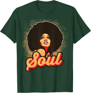 70s Funk Afro Women Soul Retro Vintage Style Graphic T-Shirt - T-Shirt | Forest