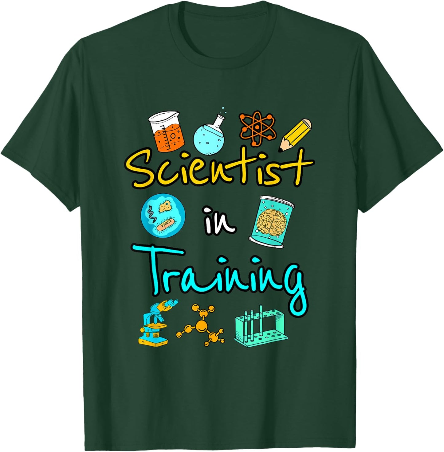 Scientist In Training Science Kids STEM Boys Girls T-Shirt - T-Shirt | Forest