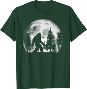 Bigfoot in The Forest Hiding at Night Full Moon Trees Nature T-Shirt - T-Shirt | Forest