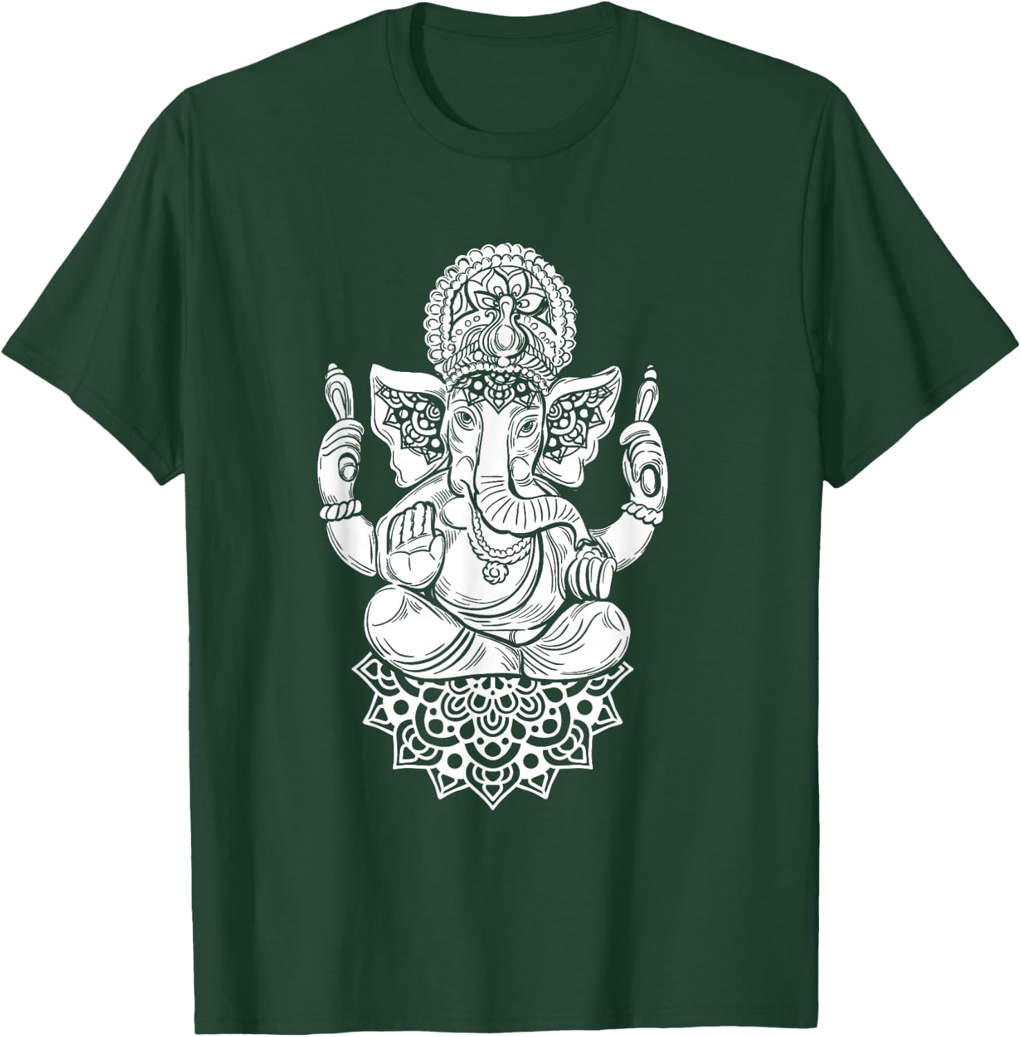 Ganesha India Hinduism Meditation Buddhism Elephant Ganapati T-Shirt - T-Shirt | Forest
