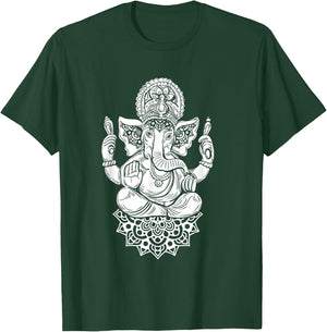 Ganesha India Hinduism Meditation Buddhism Elephant Ganapati T-Shirt - T-Shirt | Forest