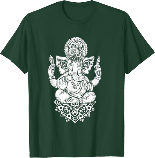 Ganesha India Hinduism Meditation Buddhism Elephant Ganapati T-Shirt - T-Shirt | Forest