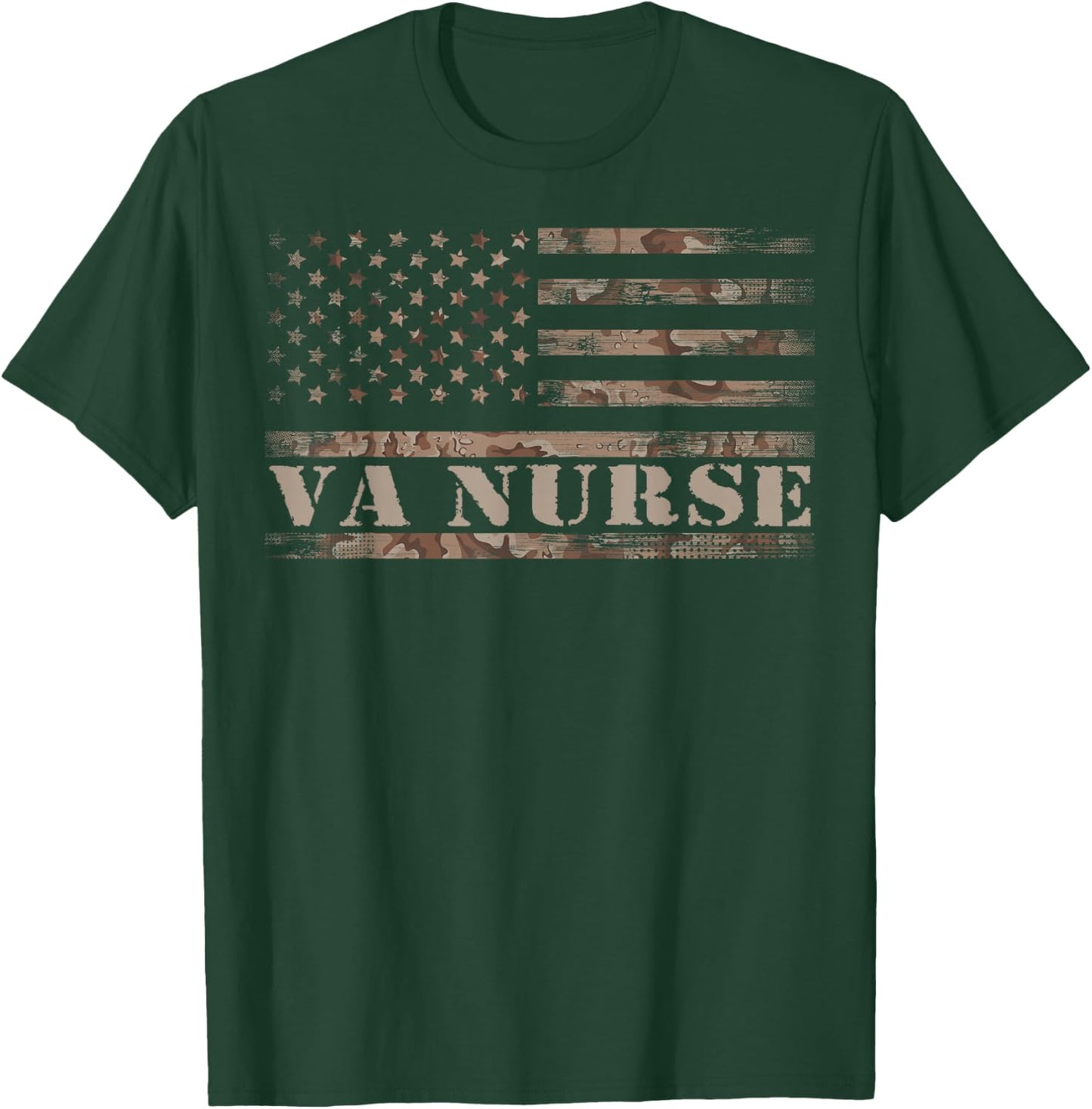 VA Nurse Real American Hero 4th of July US Patriotic Vintage T-Shirt - T-Shirt | Forest