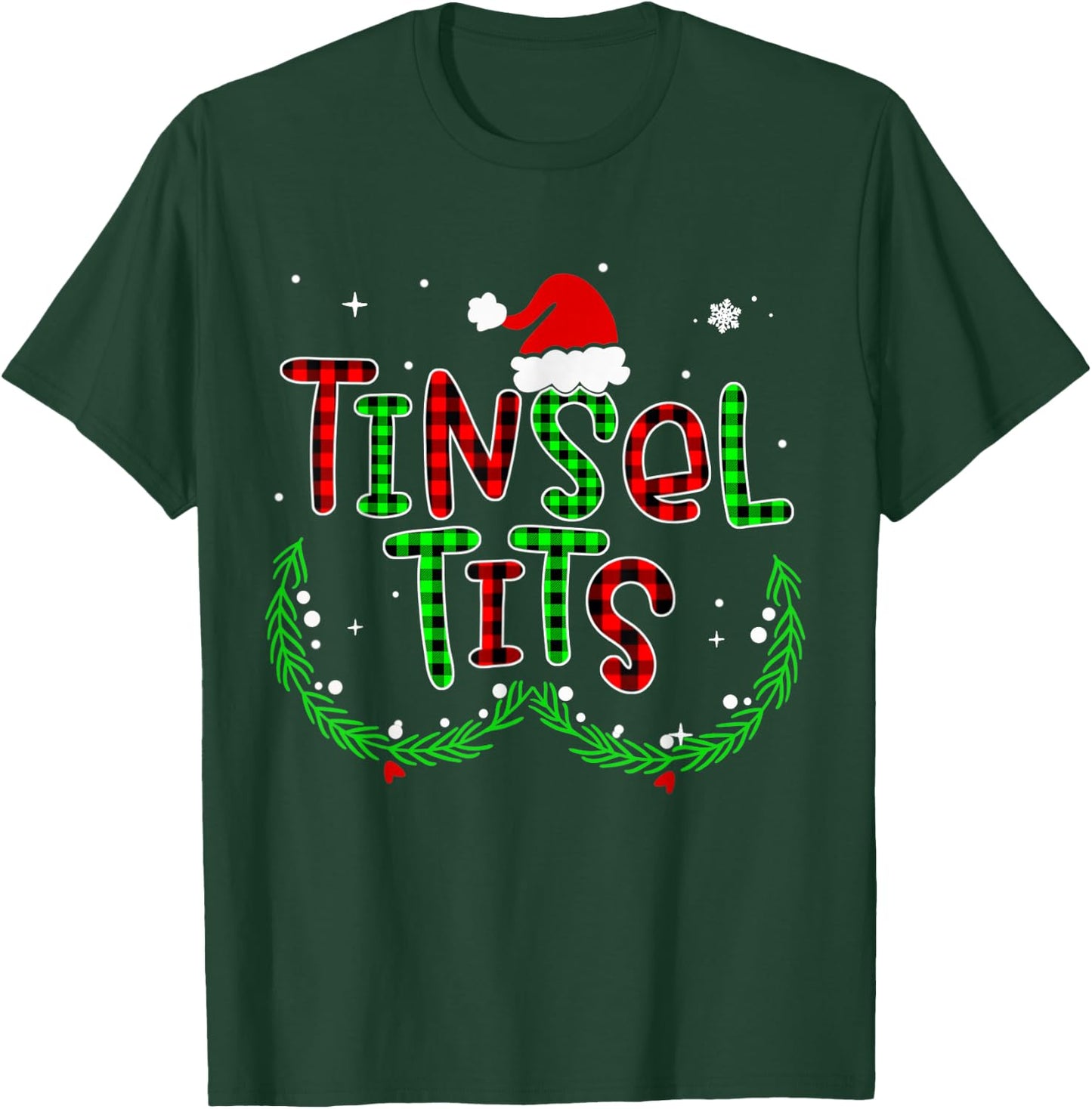 Tinsel Tits Jingle Balls Matching Christmas Couple Men Woman T-Shirt - T-Shirt | Forest