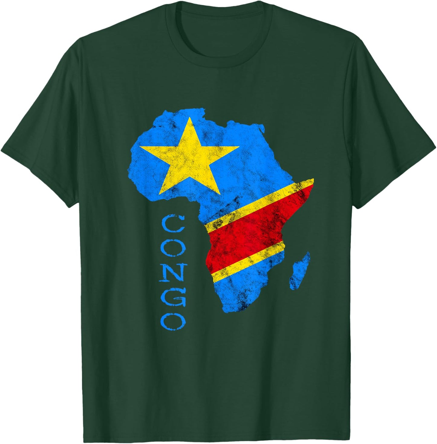 Congo Africa Map Congolese Flag African Roots DRC Pride T-Shirt - T-Shirt | Forest