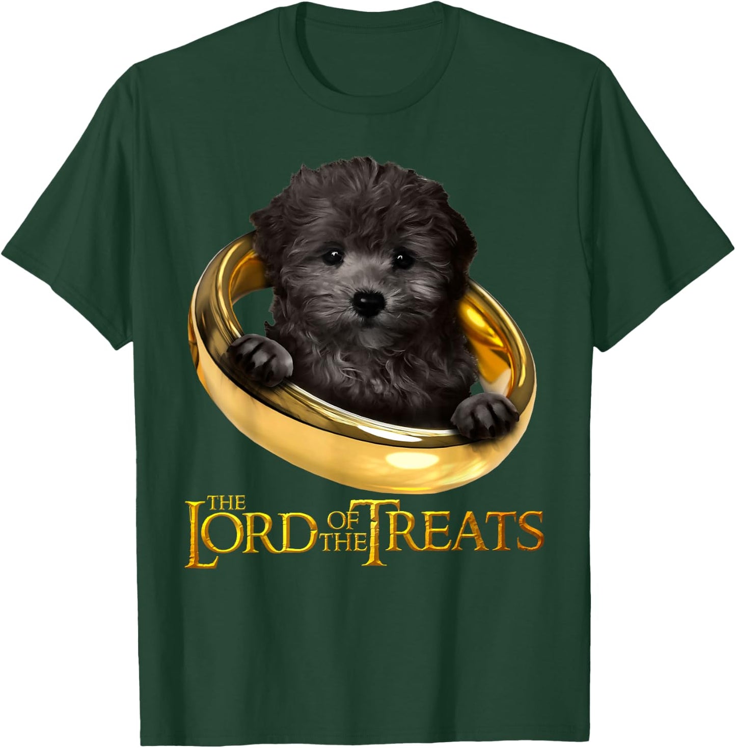 Lord of the Treats - Cute Black Maltipoo Puppy T-Shirt - T-Shirt | Forest
