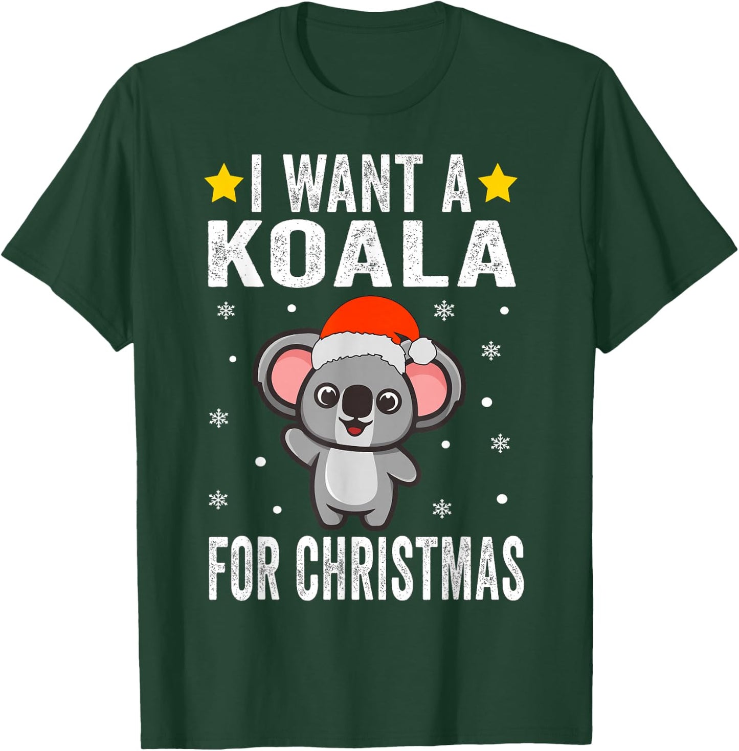 I Want A Koala For Christmas Koala Shirt Boys Girls Pajamas T-Shirt - T-Shirt | Forest