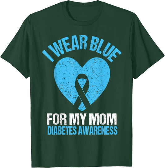 I Wear Blue For My Mom Diabetes Awareness Shirt Kids Toddler T-Shirt - T-Shirt | Forest