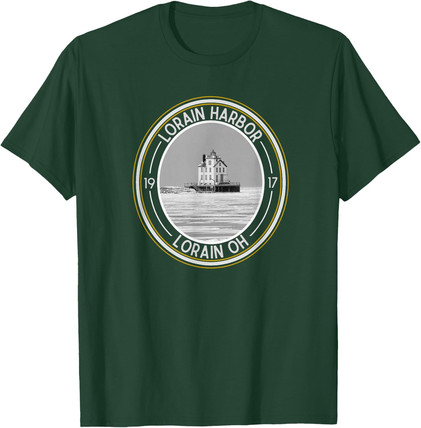 Lorain Harbor Lighthouse Ohio T-Shirt - T-Shirt | Forest