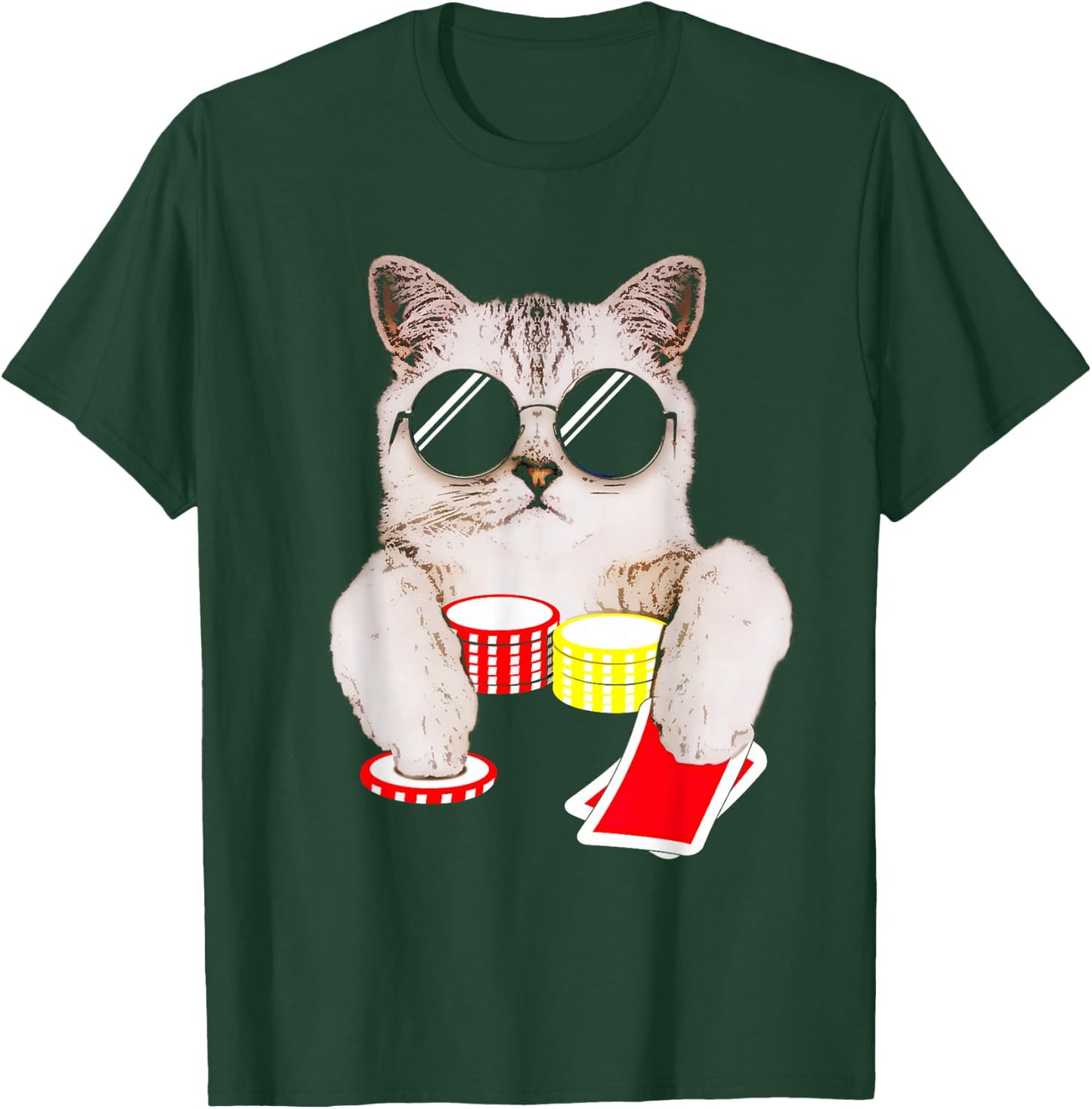 Texas Holdem Poker Cat T-Shirt - T-Shirt | Forest