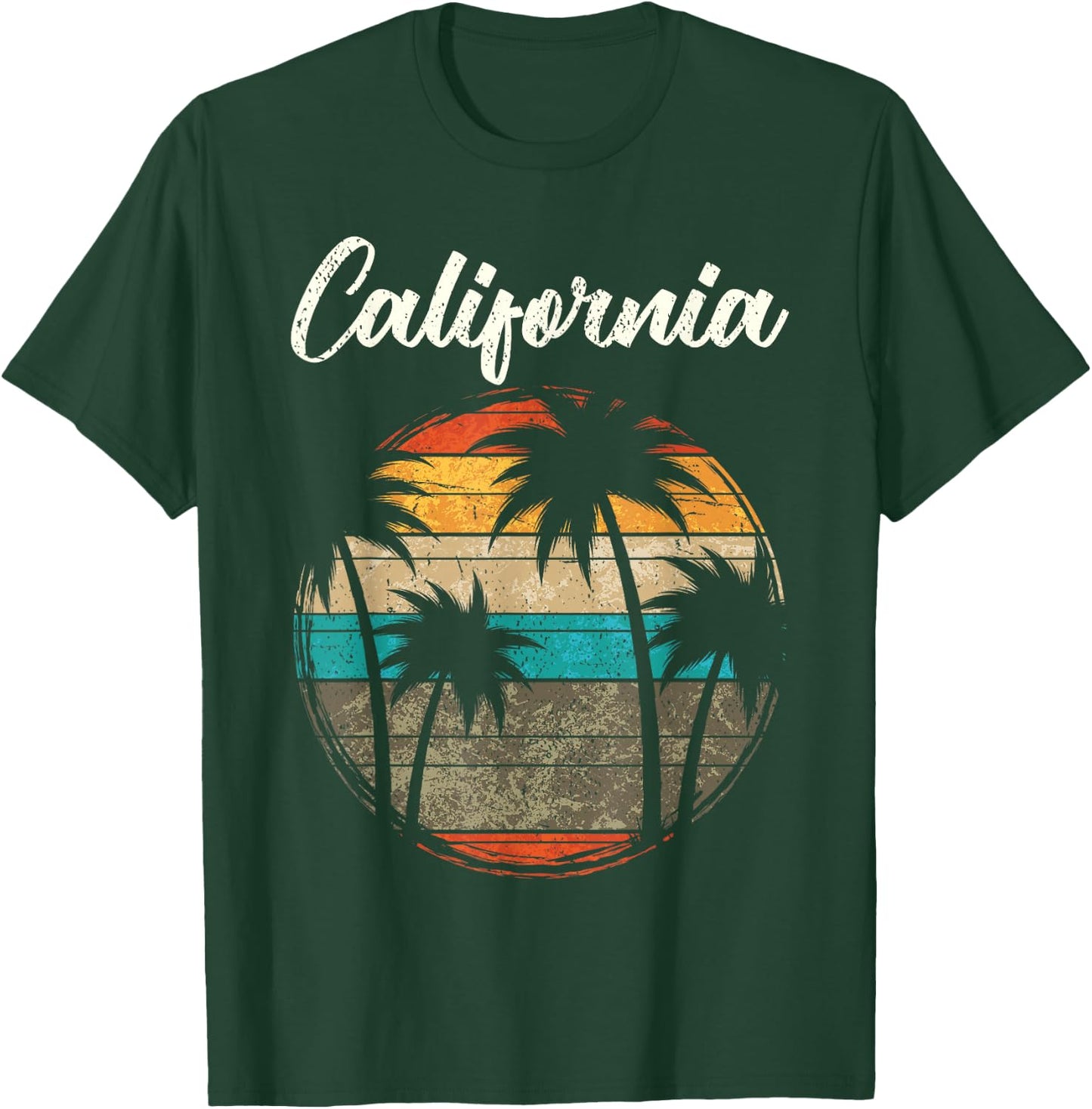 Retro Palm Trees California Small T-Shirt - T-Shirt | Forest