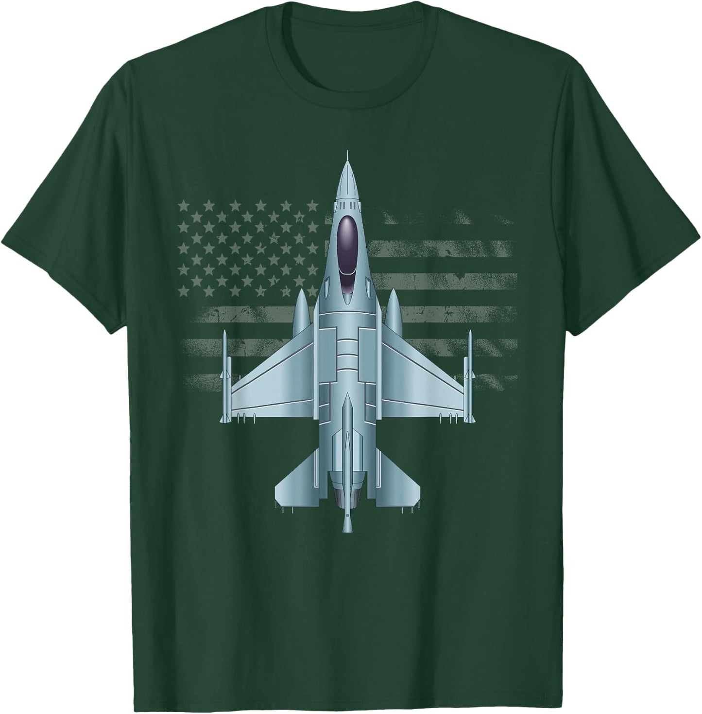 US Jet Fighter Jet Plane Pilot Gift T-Shirt - T-Shirt | Forest
