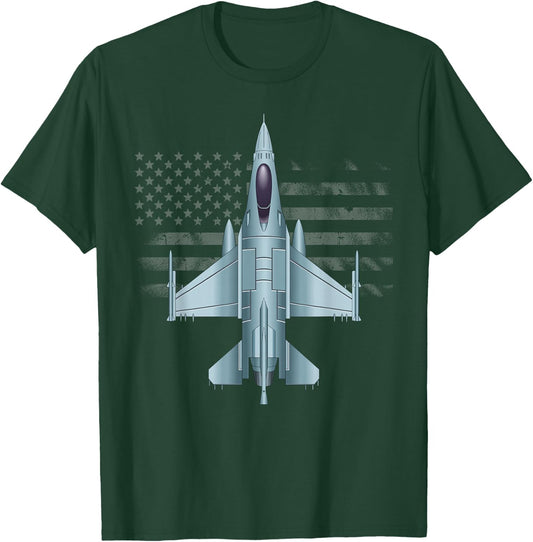 US Jet Fighter Jet Plane Pilot Gift T-Shirt - T-Shirt | Forest