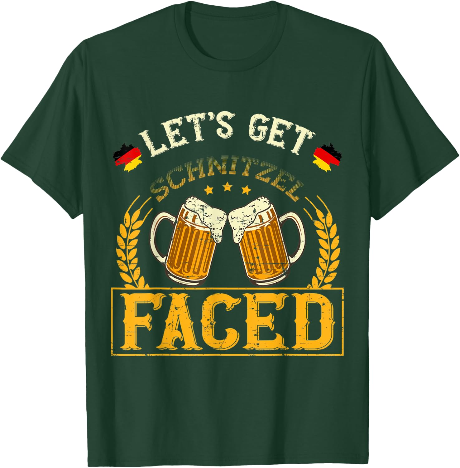 Let's Get Schnitzel Faced Oktoberfest German - Funny German T-Shirt - T-Shirt | Forest